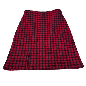 St. John Collection Damen rot schwarz Hahnentritt Rock seitlicher Reißverschluss, Gr. 12 - Bild 1 von 8