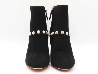 Kate Spade Stunner Faux Pearl Booties In Black Suede Size Us 9.5b Fw0725ixdu - Изображение 1 из 4