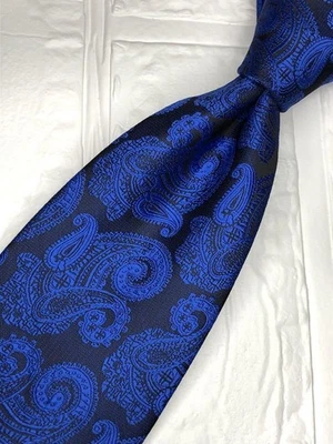 DKNY Auténtica Corbata Corbata Paisley Espada Punta Talla 8.1cm Material 100% Seda Hombre Foto 1 de 4