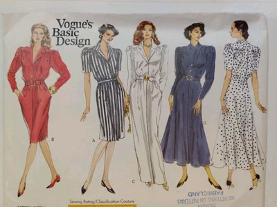 Dress Fit Flare Skirt 14 16 18 Basic Vogue 2420 Sewing Pattern UC VTG Long Midi - Image 1 of 4