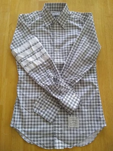 Neu ohne Etikett Thom Browne grau Schäfer Karo Ripsband Ärmel Streifen TB0 14-31,5 X Small - Bild 1 von 7