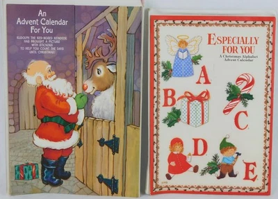 Vintage Hallmark 2 ADVENT CALENDARS Greeting Card 7"x10" NOS - Image 1 of 4