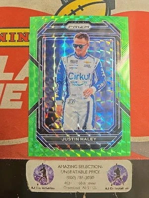 2023 Panini Prizm Nascar Racing Justin Haley /249 Green Mosaic Prizm #89 - Image 1 of 4