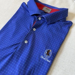 Herren Shoal Creek Golfplatz Poloshirt Fennec Größe Large gepunktet blau - Bild 1 von 8