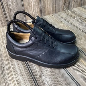 Birkenstock Womens Footprints Lace Up Casual Walking Shoes Black Leather 38-7 N - Picture 1 of 12