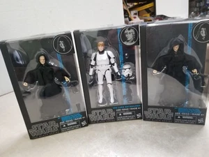 x3 - Star Wars The Black Series Luke Skywalker Stormtrooper Palpatine 6" Figure - Picture 1 of 5