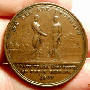 1807 SCHÖNE GROSSBRITANNIEN ABSCHAFFUNG DES SKLAVENHANDELS BRONZE MEDAILLE S-854-C - Bild 1 von 3