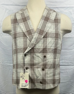 Chaleco a cuadros de lana/lino Suitsupply para hombre talla XL Foto 1 de 4