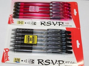 2 paquetes de bolígrafo Pentel RSVP mediano 1,0 rosa razzle deslumbramiento tinta negra 11 un. - Imagen 1 de 1