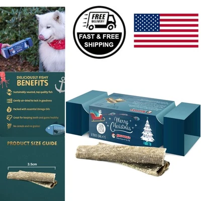 Bolachas de Natal para cães 100% naturais pele de peixe planas 2,12 onças - Imagem 1 de 4