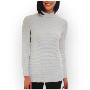 Jones New York Ladies Turtleneck - Silver and White, Size XXL W124 - Picture 1 of 4