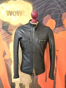 Superb Vintage BROOKS J100 Cafe Racer Motorcycle Leather Jacket . Size 36 - Picture 1 of 15
