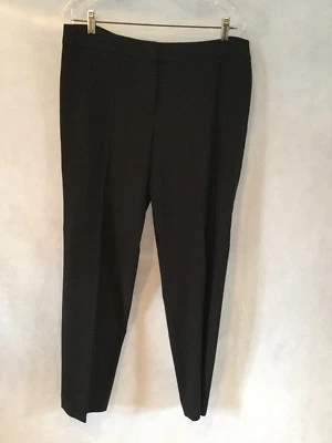ARMANI COLLEZIONI Dress Pant-Banded Waist Straight Leg Black Wool Blend-12 - Image 1 of 4