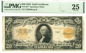 1922 $20 Gold Certificate Star note! Fr#1187* -PMG VF25- only 28 finer! - Picture 1 of 6