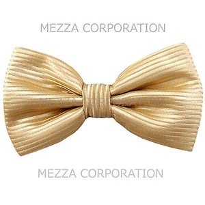 New formal men pre tied Bow tie stripes striped formal wedding party prom ivory - Picture 1 of 3