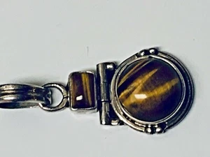 925 STERLING  PENDENT TIGER EYE - Picture 1 of 4