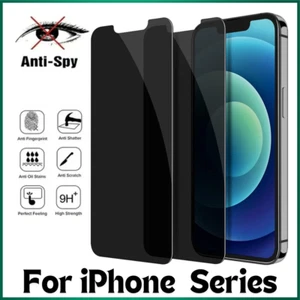 Privacy Glass Screen Protector For iPhone 16 15 14 13 12 11 Pro Max XR X 8 7 6 - Picture 1 of 33