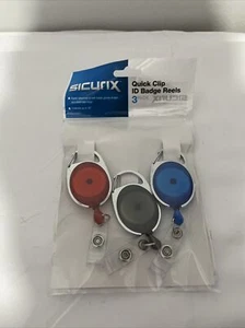 3 Rollen Baumgartens Sicurix Quick Clip Ausweis Kartenrollen rot, blau, grau 30" L - Bild 1 von 2