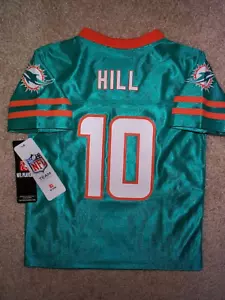 (2025-2026) Camiseta deportiva de los Miami Dolphins Tyreek Hill NFL para niños pequeños (2-2T) - Imagen 1 de 3