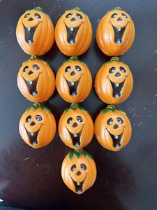 Pumpkin Blow Mold Light Cover Only Halloween 3” Set Of 10 Replacements EUC Vtg - Picture 1 of 8