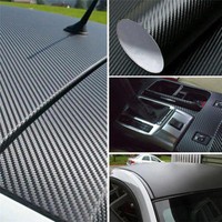 3D Car Interior Accessories Panel Black Carbon Fiber Vinyl Wrap DIY Sticker