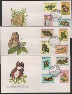 1982 Cocos Keeling Islands Butterflies & Moths x 3 FDC's - Part Set of 20 - Foto 1 di 1
