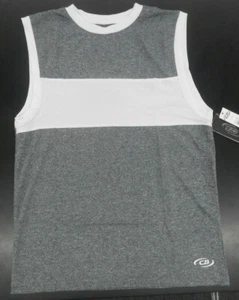 Boys CB Sports $24 White & Gray Wicking Muscle Shirt Sizes 4, 5/6, 7, 8 & 10/12 - Imagen 1 de 3