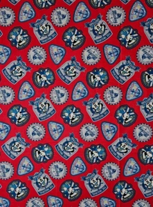 Mickey Mouse Fabric Mickey Badges Cotton 31 X 43 Inches - Picture 1 of 3