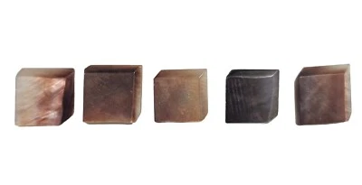 Lote de 5 Cubos Cuadrados Geométricos Perla Océano Abulón Antiguo Botón con Vástago de Metal Foto 1 de 4