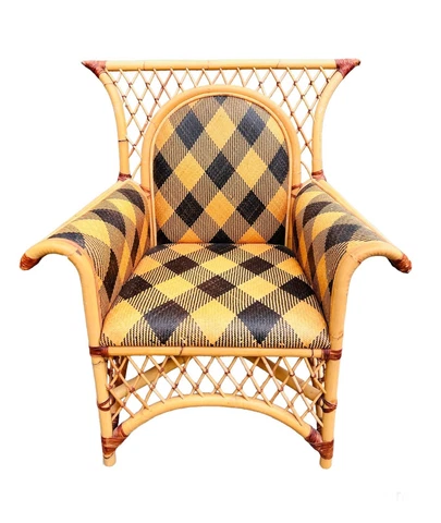 Vintage 1983 Mackenzie Childs Vivaldi Aijro rattan chair Cover