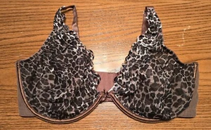 Enchanted Women's Mesh Brown Animal Print Underwire No Padding #095691 Size 42DD - Picture 1 of 7
