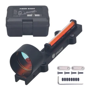 Tactical Red Green Fiber Sight Reflex Scope Fit Hunting Rifle Shotgun Rib Rail - Picture 1 of 19