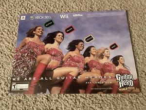 Vintage 2009 GUITAR HERO XBOX 360 Wii Video Game Print Ad - Picture 1 of 1