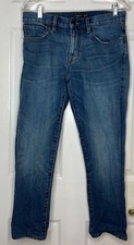 Woman CLUB MONACO blue Straight Leg Cropped Stretch Denim Jeans Sz 30 X 26 EUC