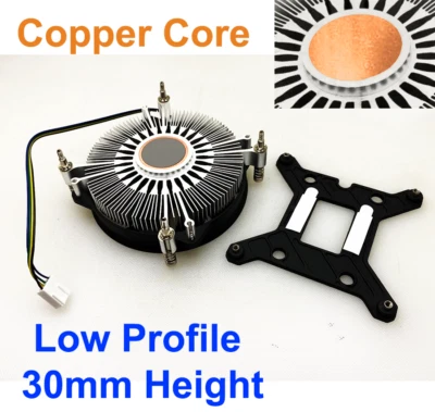 LGA1700 mITX Low Profile Cooling Fan 1U Copper Core for Intel 12th 13th Gen CPU - Image 1 of 3