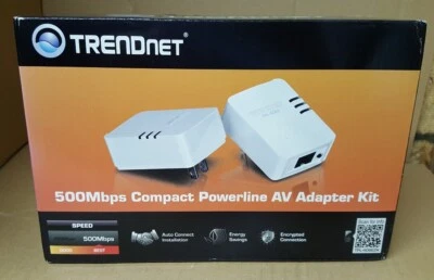 OPEN BOX TRENDnet 500Mbps Compact Powerline AV Adapter Kit TPL-406E2K/A  - Image 1 of 4