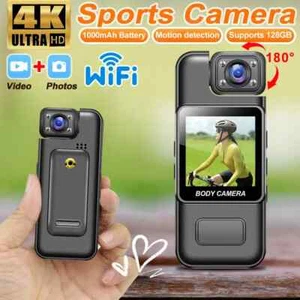 WiFi 4K HD Video DVR Clip IR Night Cam 8-Hour Camcorder Mini Police Body Camera - Picture 1 of 20