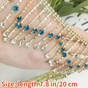 Glitzer Borte Kristall Quasten Fransen Zum Selbermachen Handwerk Nähen Kleid Kostüm Glitzer - Bild 1 von 9