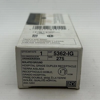 Leviton 5362-IG Hospital Grade Duplex Receptacle - Image 1 of 2