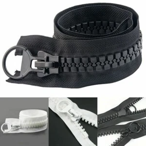 60 To 200cm Extra Large Resin Zipper White And Black Open For Down Jacket Coat - Picture 1 of 9