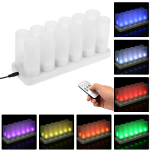 Set of 12 Rechargeable  Color Changing Flickering Flameless Tealight G1F2