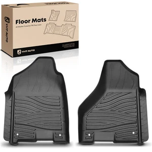 2Pcs Black Front Row Floor Mats for Dodge Ram 1500 2009-2010 Ram 2500 2012-2013 - Picture 1 of 9