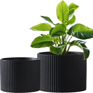 Ceramic Plant Pots, 8.1 + 6 Inch Planters for Indoor Plants, Modern Flower Pots - Picture 1 of 12