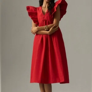 Nuevo con etiquetas Vestido Midi Maeve by Anthropologie Rojo Manga Acampanada Talla L - Imagen 1 de 11