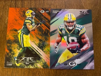 (2) Randall Cobb Topps Fire Silver & Flame Foil Combined Shipping Lot 2014 2015 - Image 1 of 2