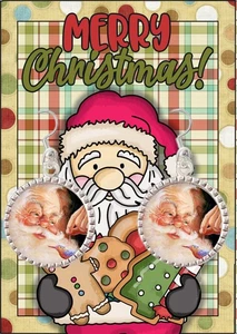 Neu Weihnachten Santa Ohrhänger Vintage Stil 50er Jahre Karte Santa Ohrringe - Bild 1 von 2