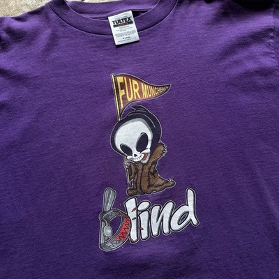 Camiseta De Colección Años 90 Blind Skateboards Hombres XL EE. UU. Skate World Industries Tultex Foto 1 de 4
