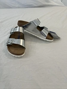 Birkenstock Arizona Sandale, Silver Metallic, Größe 36 EU 5-5,5US, Damen - Bild 1 von 16