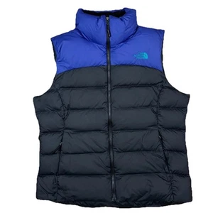 The North Face 700 Nuptse Down Puffer Vest Black Purple Women's Large - Picture 1 of 4