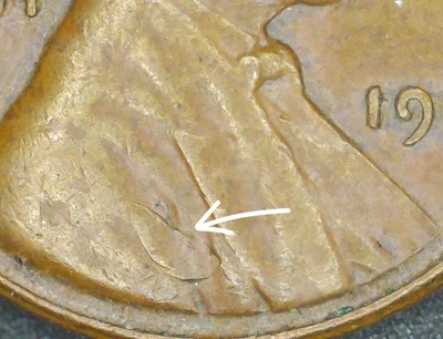 Moneda de error de Estados Unidos Lincoln Wheat 1956 laminación retenida Foto 1 de 4